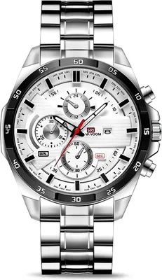 Obrázek produktu pro Analogové chronografové hodinky s křemenným mechanismem, vodotěsné, s nerezovým řemínkem. Hodinky s datem, vhodné pro běžné nošení, do práce i jako elegantní dárek