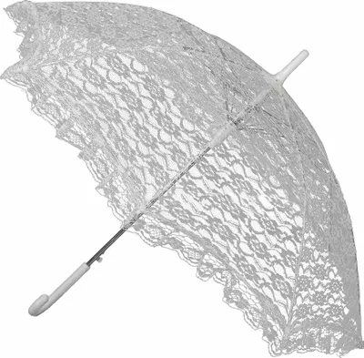 Zdjęcie produktu dla Parasol z koronką biały - jeden rozmiar