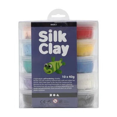 Produktbild von Silk Clay® Modelliermasse Set - Grundfarben - 10 x 40 g