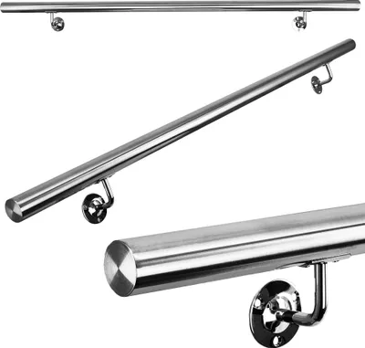 Produktbild von Treppengeländer Handlauf Edelstahl 150cm Griff Wandhandlauf Wand Geländer Treppe