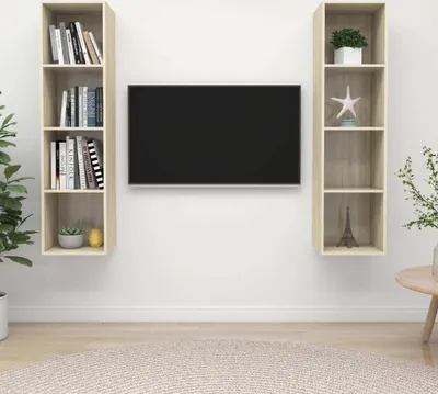Produktbild von The Living Store TV-Wandschränke 2 Stk. Sonoma-Eiche Holzwerkstoff