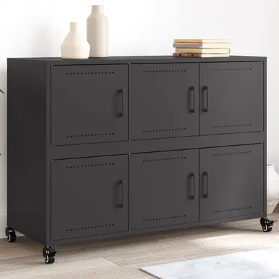 Image de Meuble Sideboard Noir 100,5x39x72 cm Acier laminé à froid - Commodes 846740