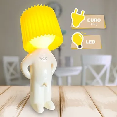 Produktbild von Witziges LED Nachtlicht mit gelbem Lampenschirm, Euro Stecker, Eaxus