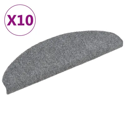 Obrázek produktu pro Schodové rohože samolepicí 10 ks 65 x 21 x 4 cm světle šedé, půlkulaté, velké