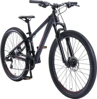 Produktbild von BIKESTAR Alu Mountainbike 27.5 Zoll | 21 Gang Hardtail Sport MTB 14 Zoll Rahmen Scheibenbremse Federgabel | Schwarz Rot