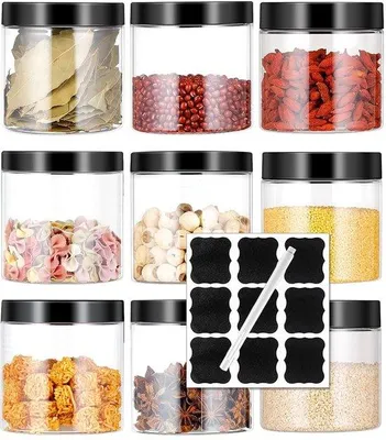 Image de Petit lot de 9 boîtes en plastique de 250 ml avec couvercle, hermétiques, récipients de cuisine