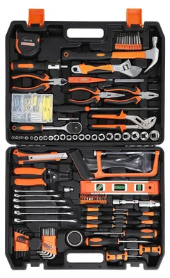 Image de Jeu de clés plates - Coffret d'outils comprenant 236 pièces - Pour les réparations automobiles - Pour l'usage domestique et les travaux de bricolage - Coffret d'outils polyvalent