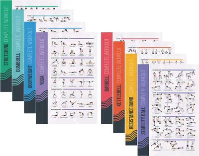 Produktbild von Workout-Poster-Set, 8 Stück, 51 x 76 cm