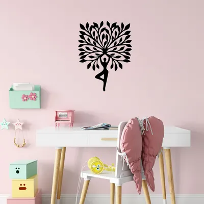 Obrázok produktu pre Wallity, Yoga 3, Dekoratívny kovový doplnok na stenu, 100 % KOV, čierny, 53 x 70 cm