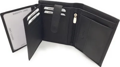 Produktbild von Lemasi Geldbörse Leder RFID Schutz Portemonnaie mit Münzfach Große Brieftasche Schwarz