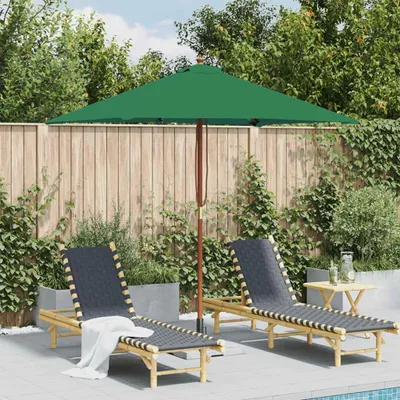 Image de Maison Exclusive - Parasol avec mât en bois, 150x200 cm, vert