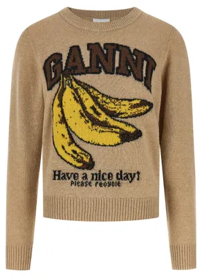 Image de Ganni cardigan en laine beige