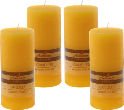 Produktbild von 4er Set Adventskranzkerzen "Raureif" Gelb 150/68 mm