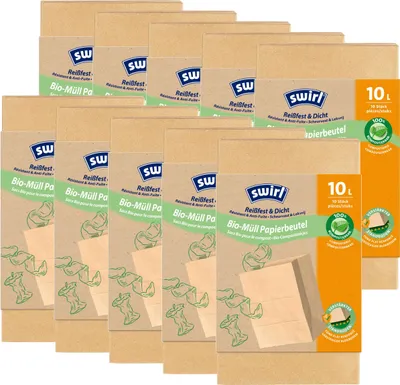 Produktbild von Swirl -Müll-Papier-Beutel 10L 10 Stück (10er Pak)