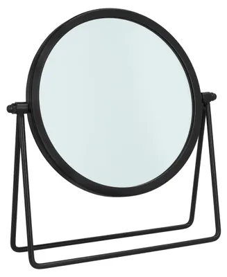 Immagine prodotto di Specchio da trucco da tavolo in metallo, colore nero, diametro 16,5 cm