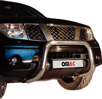 Immagine prodotto di Barra di protezione del paraurti anteriore per Nissan Navara 2005-2010 con ABE acciaio argento