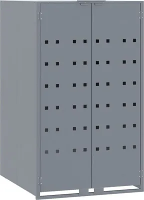 Produktbild von vidaXL Mülltonnenbox für 1 Tonne Grau 69x79x117 cm Stahl