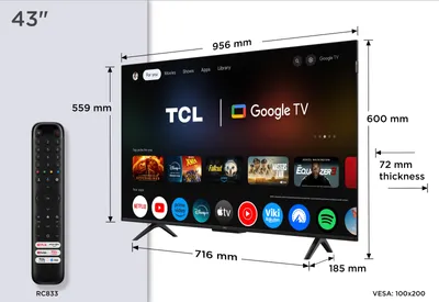 Produktbild von TCL P7K 43P7K Fernseher 109 2 cm (43 ) 4K Ultra HD Smart-TV WLAN Metallisch 430 cd/m2