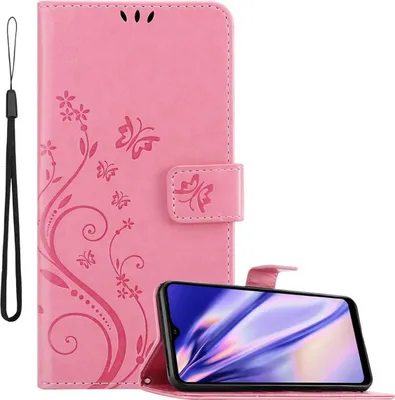 Produktbild von Cadorabo Hülle für Samsung Galaxy A21 Schutz Hülle in Rosa Schutzhülle Handy Hülle Etui Case Blumen Flower
