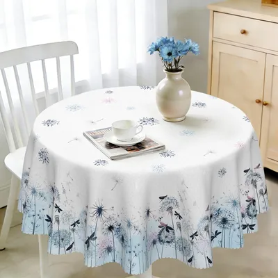Obrázek produktu pro Kulatá ubrus, průměr 120 cm, odolná povětrnostním vlivům, omyvatelná, polyester, květinový vzor, vhodná pro venkovní použití