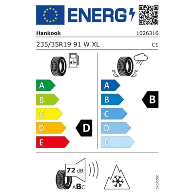 Obrázok produktu pre 4 zimné pneumatiky, kompletná sada zimných kolies pre modely VW Beetle, Eos, Golf V, Golf VI, Golf VII, Golf VIII, Jetta, rozmer 8x19, pneumatiky 235/35 R19, index nosnosti 91W, značka Hankook