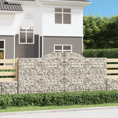Produktbild von Gabione mit Hochbogen 300x50x140/160 cm Verzinktes Eisen , Gabionen Design 2024