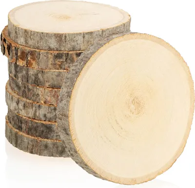 Produktbild von com-four® 8x Holzscheibe mit Rinde - Glasuntersetzer zum Schutz der Möbel -  Holzscheiben zum Basteln und Dekorieren - Rundlinge Ø ca. 8-10 cm - Baumscheibe