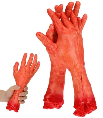 Produktbild von 2 Stück Fake Abgehackte Hände für Halloween Dekoration