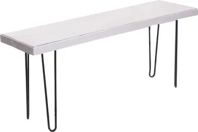 Produktbild von SITZBANK "BOHLE" | 120 cm, Mahagoni, mit Gestell | Beistellbank | Farbe: 06 weiß-landhaus