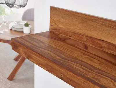 Zdjęcie produktu dla Półka ścienna Rootz – lite drewno sheesham – 80 cm – półka wisząca w stylu rustykalnym – produkt naturalny