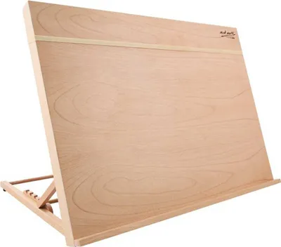 Zdjęcie produktu dla Stojak na płótno Mont Marte A3, wykonany z buku, o wymiarach 47 x 36,2 cm - do użytku z płótnami o maksymalnej szerokości 36 cm, wyposażony w gumkę do stabilizacji pracy i oferujący szerokie możliwości zastosowania