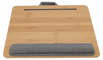 Obrázek produktu pro Bambusový laptopový stůl 42x34cm - stojan na stůl - držák na tablet/telefon