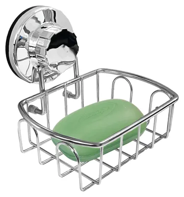 Imagen del producto de Soporte para jabón con ventosa, de acero inoxidable, 15x14x8 cm, para baño y cocina