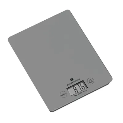 Obrázok produktu pre Zassenhaus Balance, Elektronická kuchynská váha, 5 kg, 1 g, Šedá, Sklo, Na pracovnú dosku