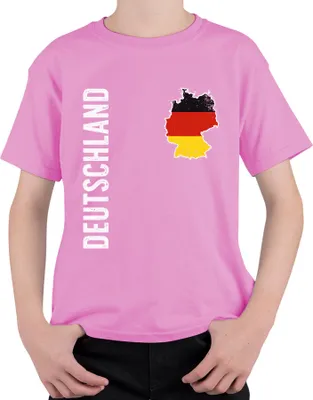 Produktbild von Deutschland Flagge Fußballer WM 2026 Weltmeisterschaft Trikot Uni Kinder T-Shirt, Pink, 140
