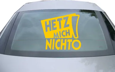 Produktbild von Indigos UG - Aufkleber Heckscheibe & Motorklappe DE2085 - gold - 600x549 mm - hetz! mich nicht - Auto Scheiben Fenster Heckklappe Tuning Racing JDM - Die cut