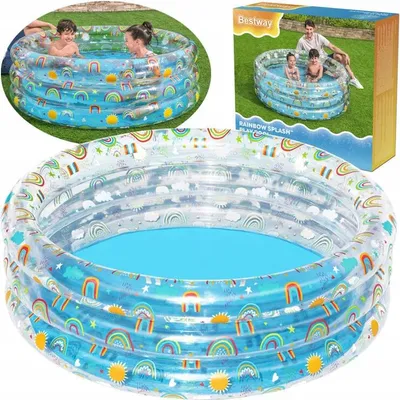 Zdjęcie produktu dla Basen dmuchany, brodzik dla dziecka, Rainbow Splash, 150x53 cm, Bestway 51045