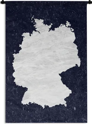 Produktbild von MuchoWow® Wandteppich Wandbehang Karte - Deutschland - Weiß 90x135 cm Tapisserie Dekoration Wandtuch - Baumwolle - Wandskulptur