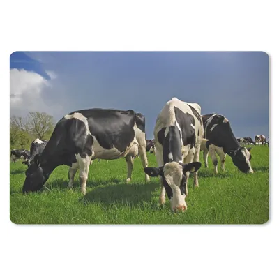 Produktbild von MuchoWow® Mauspad Mousepad Kühe - Schwarz - Weiß - Blau 27x18 cm - Mousepads - Maus Mat - Pad - Mausunterlage - Büroartikel - Desk Matten