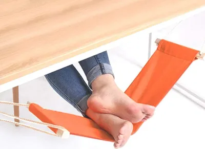 Produktbild von Mini Fuß Hängematte für die Beine unter dem Arbeitstisch, Fußhängematte unter dem Schreibtisch für Beinstreckung