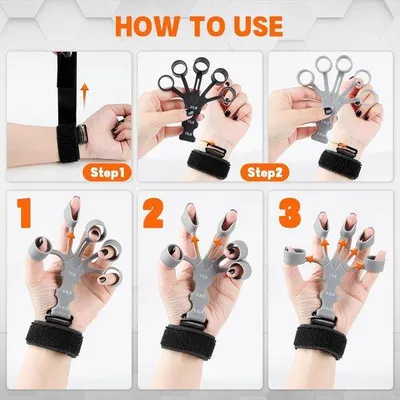 Image de Kit de poids, 6 pièces, résistance réglable, exerceurs pour les poignets, exerceurs pour les bras, exerceurs pour la force de préhension, appareil de fitness pour les athlètes et la rééducation des mains