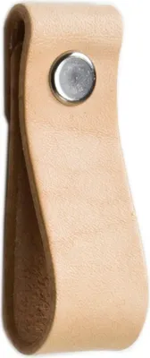 Obrázek produktu pro Černá kožená rukojeť nábytkové kličky, přírodní + šrouby