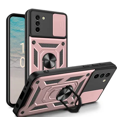 Produktbild von Outdoor Panzer Hülle Nokia G11 G21 Handyhülle mit Slide Kameraschutz Ringhalter Rosegold