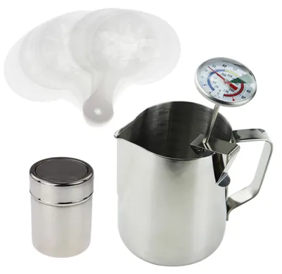 Productafbeelding van Omgoods - Barista Set met Melkthermometer en Stencils