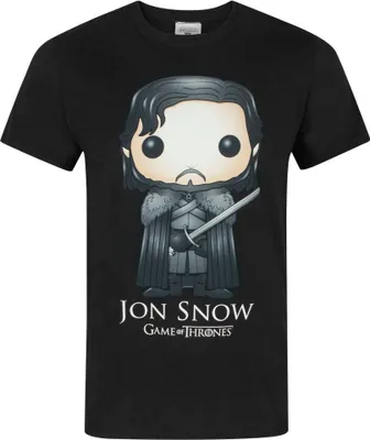 Produktbild von Game Of Thrones offizielles Herren Funko Jon Snow T-Shirt NS4567 (S) (Schwarz)