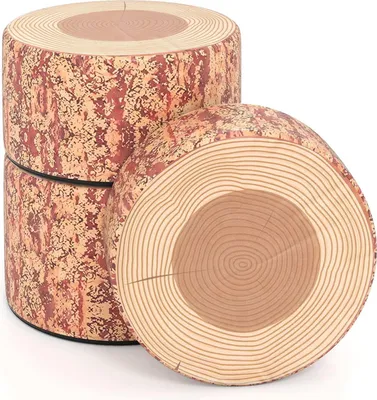 Produktbild von Kinder-Baumstumpfhocker-Set, 3-teilig, Kunstleder