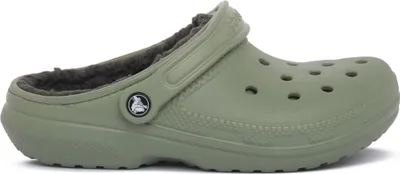 Produktbild von Crocs Classic Lined Uni Clogs mit Futter Moosgrün (Moss/Multi), 203591-3WP