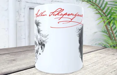 Kaffeetasse mit Schopenhauer-Unterschrift, 350 ml, Keramik