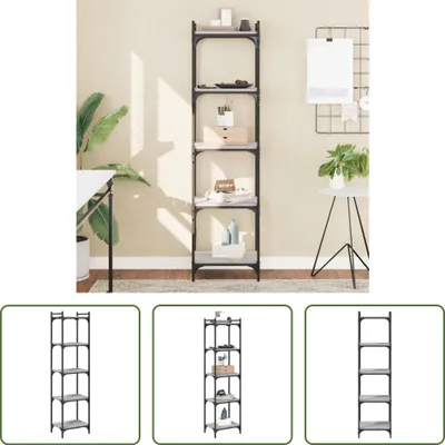 Produktbild von The Living Store Bücherregal 5 Böden Grau Sonoma 40x30x154 cm Holzwerkstoff