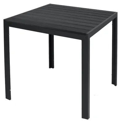 Gartentisch Aluminium und Polywood anthrazit / schwarz 90x90cm
